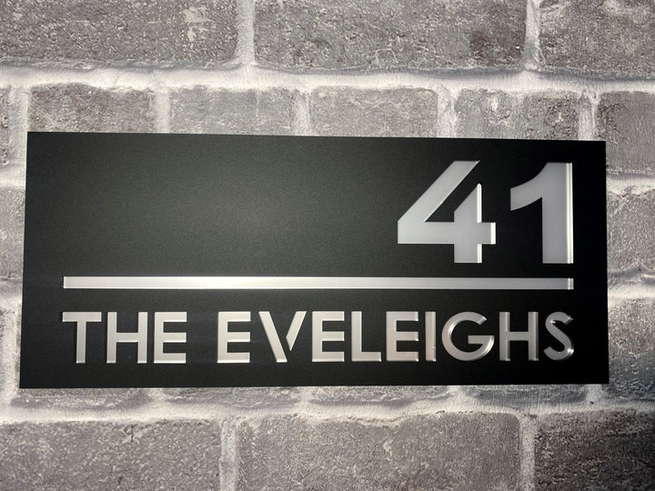 2 colour address sign - rectangle, square, circle option