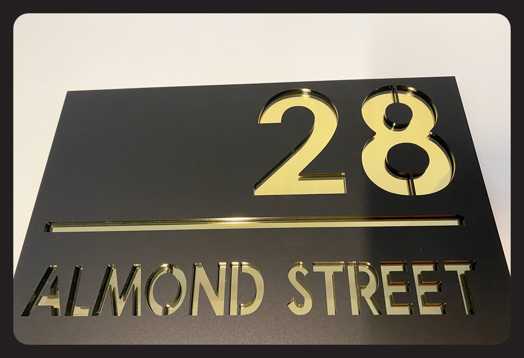 2 colour address sign - rectangle, square, circle option