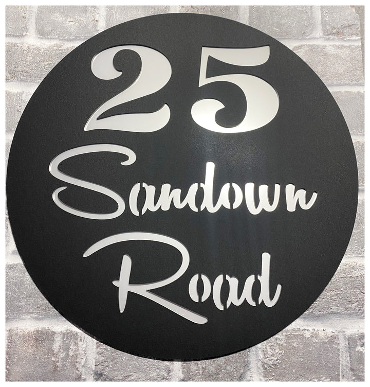 2 colour address sign - rectangle, square, circle option