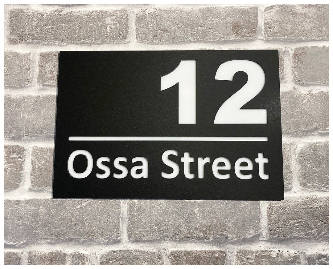 2 colour address sign - rectangle, square, circle option