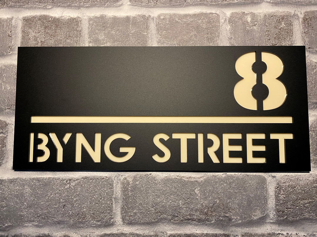 2 colour address sign - rectangle, square, circle option