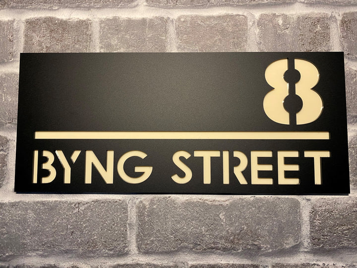 2 colour address sign - rectangle, square, circle option