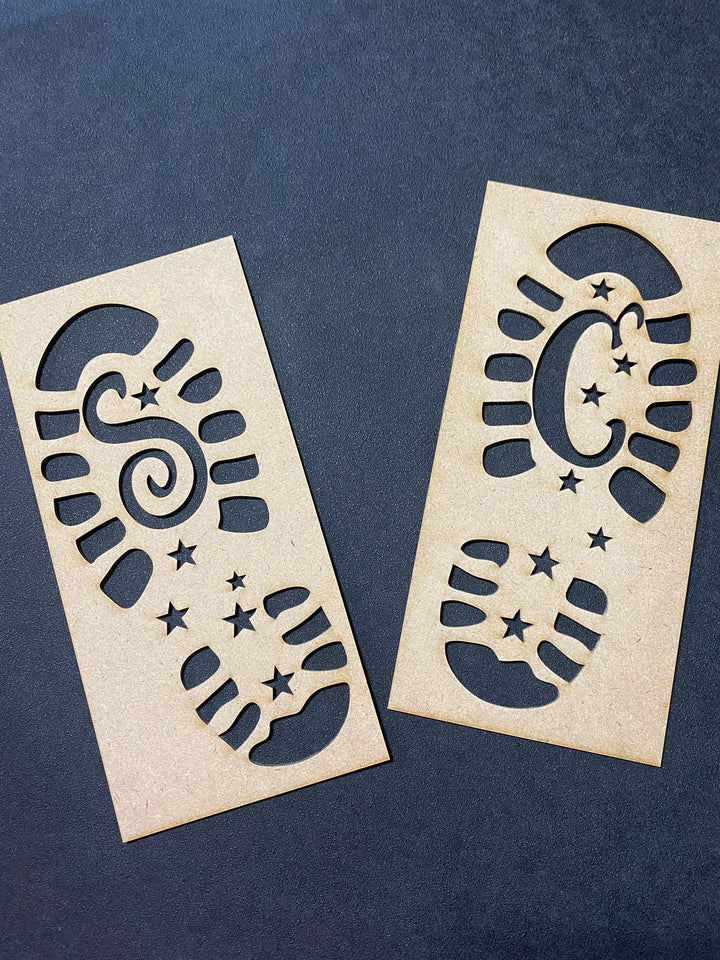 Santa Feet ,Elf Feet and Easter Bunny Feet Stencils